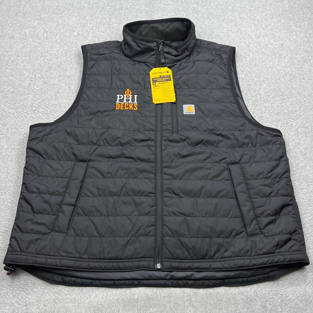 NEW Carhartt Gillliam Vest Mens XXL Black Rain Defender Insulated Relaxed OV2286